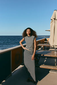 Tamsin Maxi Skirt Navy Stripe