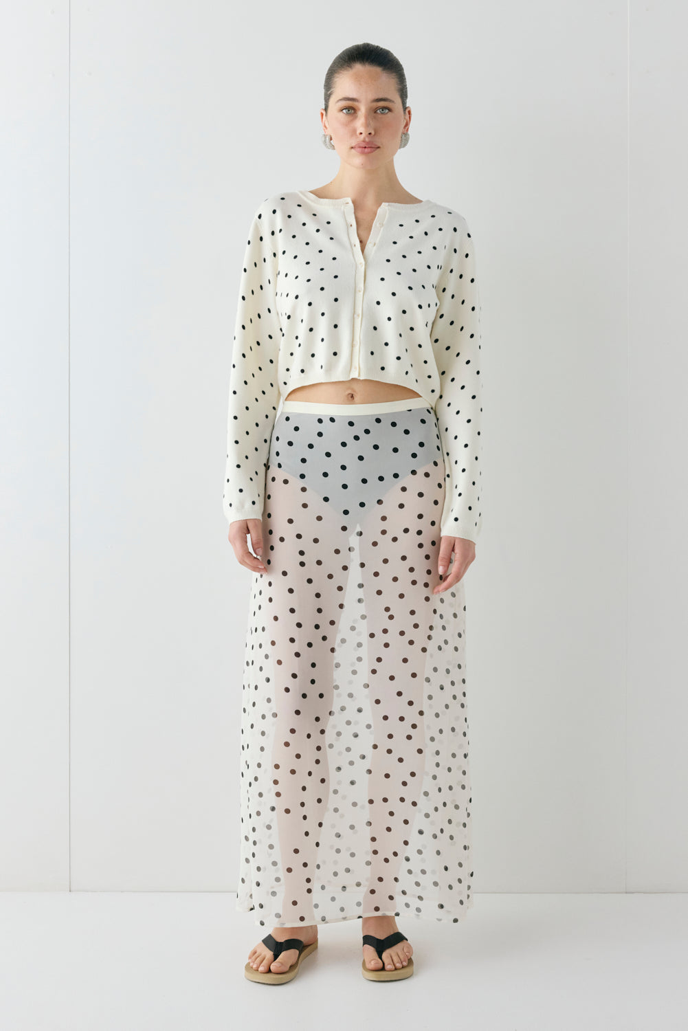 Vilma Sheer Maxi Skirt Polka Dot - size:Ruby:AU 6 / US 2