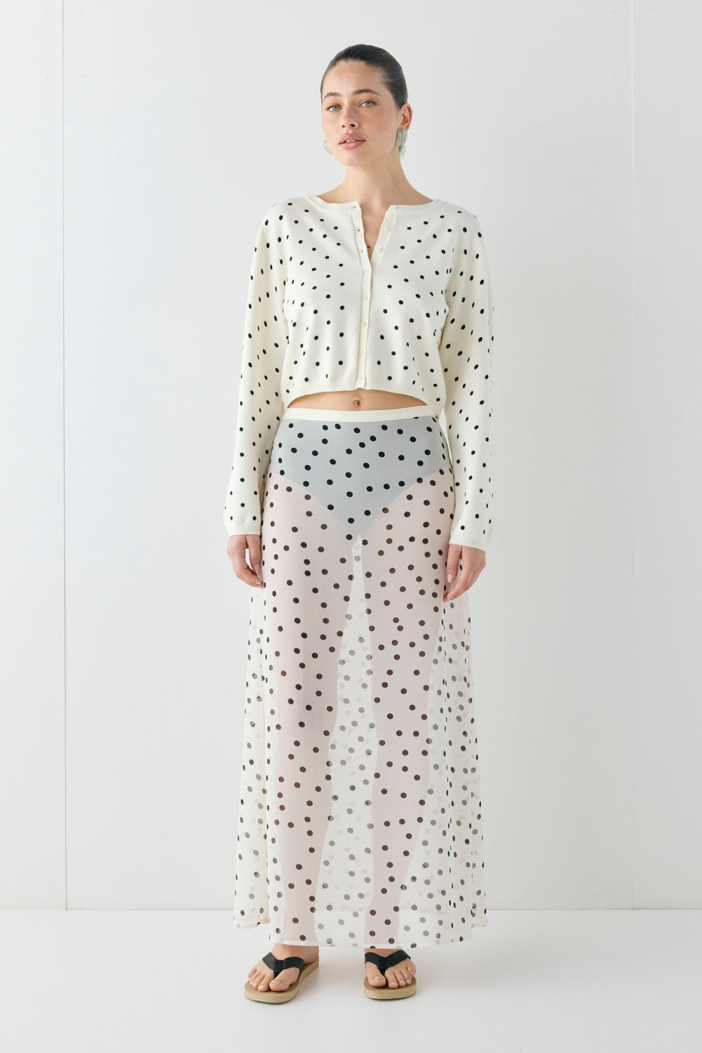 Ella Knit Cardigan Polka Dot