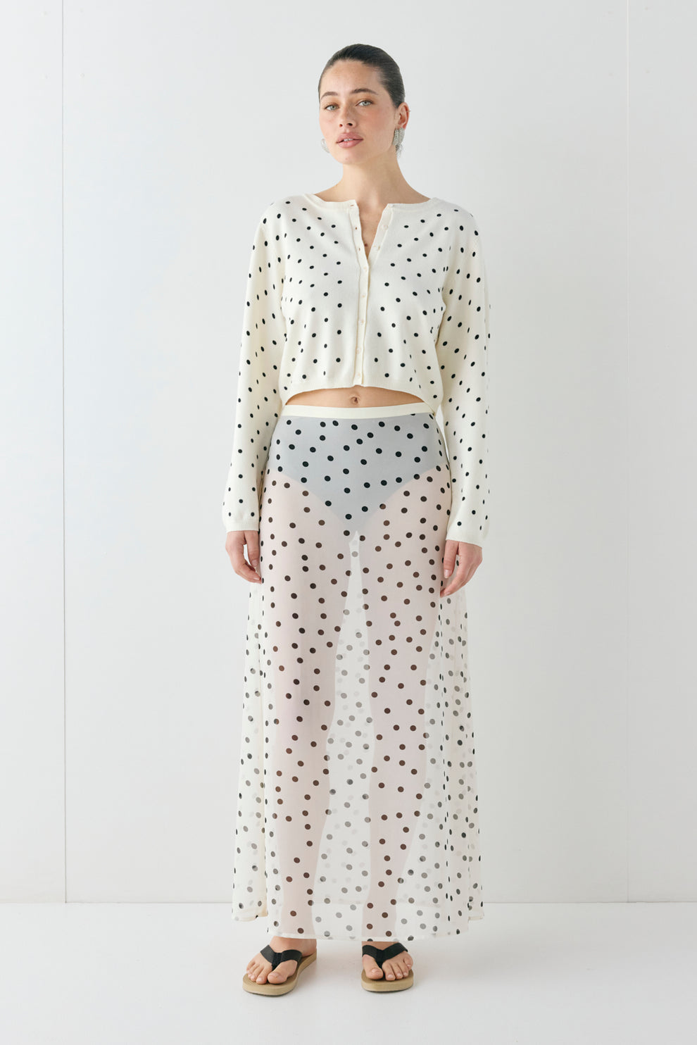 Ella Knit Cardigan Polka Dot