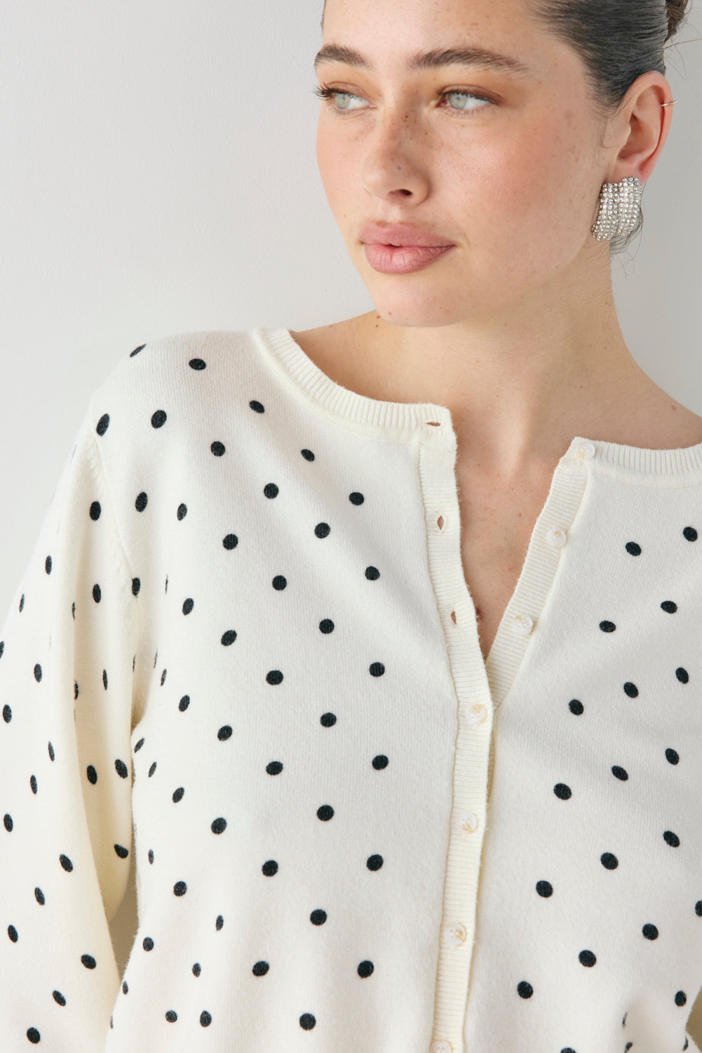 Ella Knit Cardigan Polka Dot