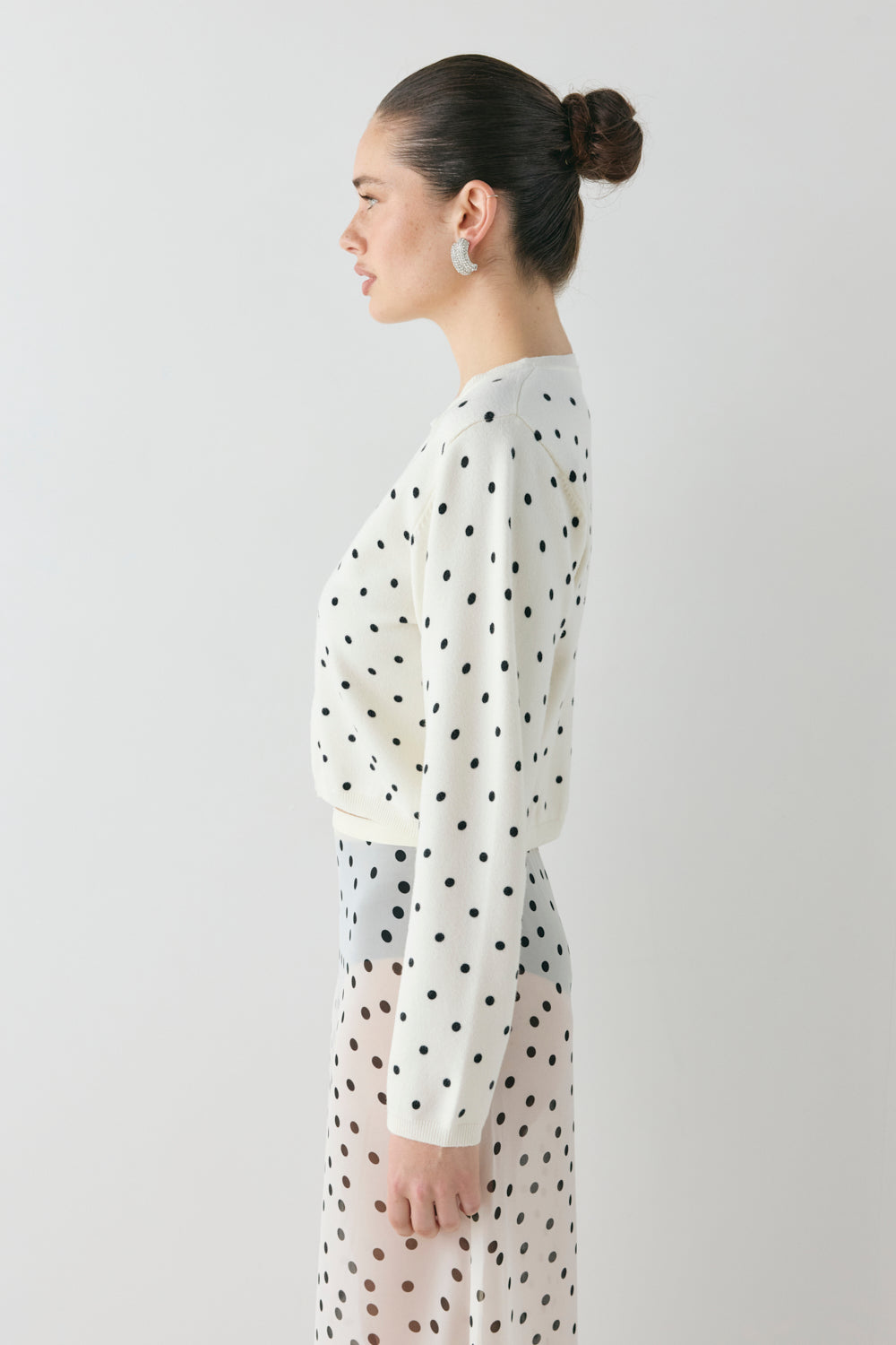 Ella Knit Cardigan Polka Dot