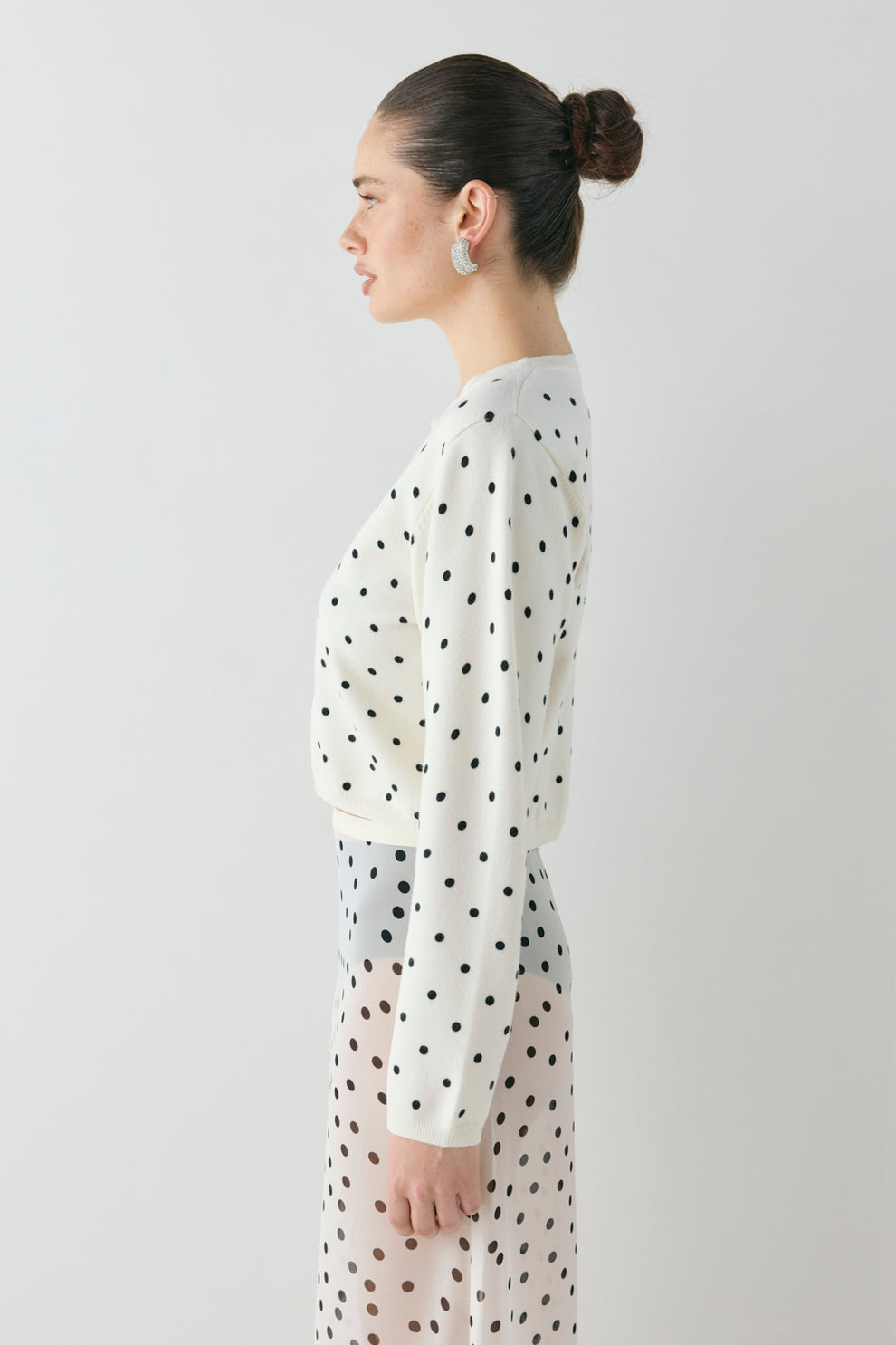 Ella Knit Cardigan Polka Dot