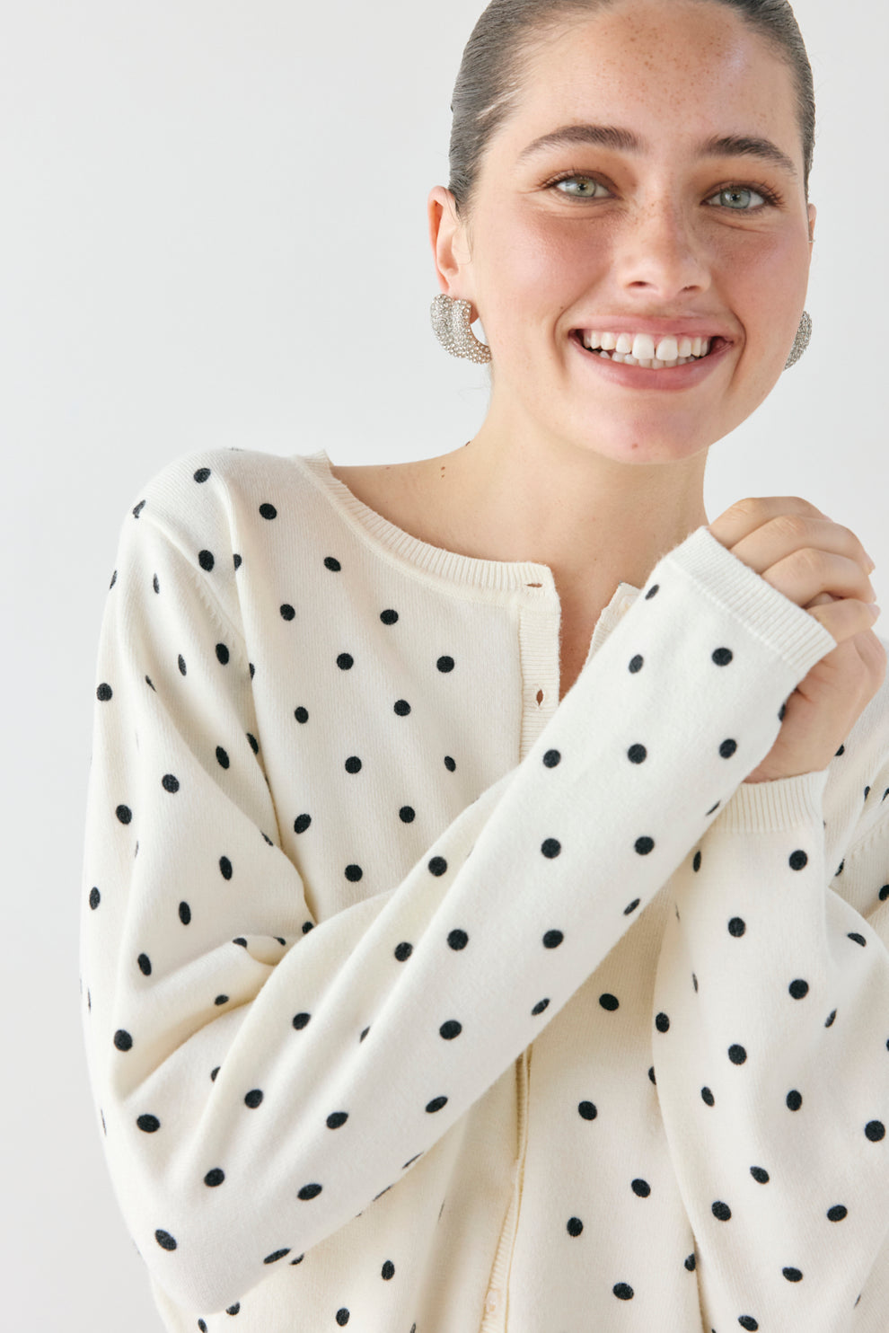 Ella Knit Cardigan Polka Dot