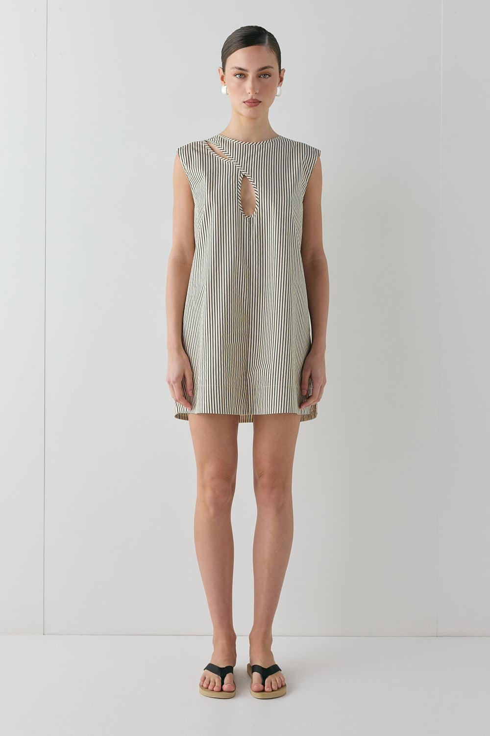 Yuri Mini Dress Black Stripe - size:MC:AU 6 / US 2