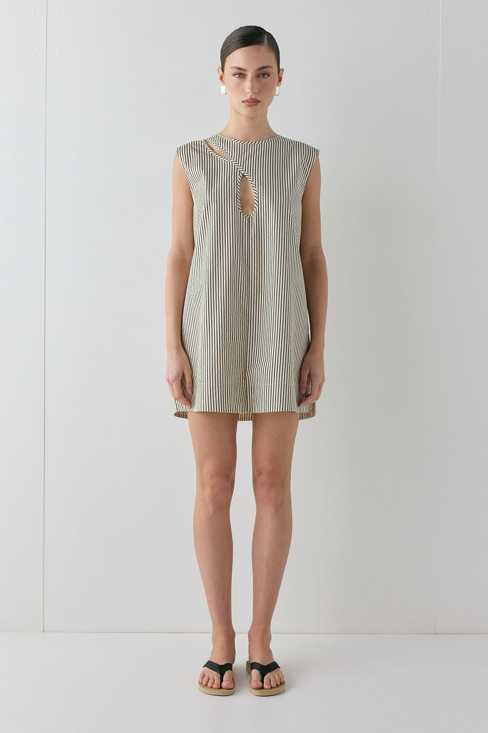 Yuri Mini Dress Black Stripe - size:MC:AU 6 / US 2