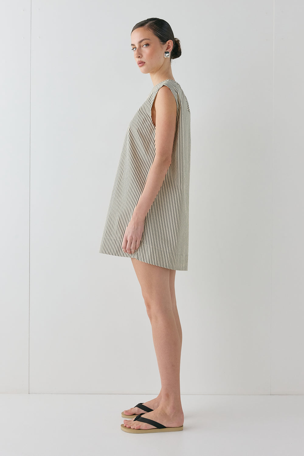 Yuri Mini Dress Black Stripe