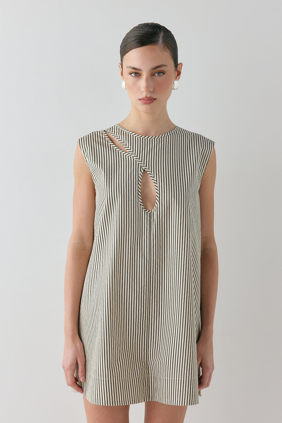 Yuri Mini Dress Black Stripe