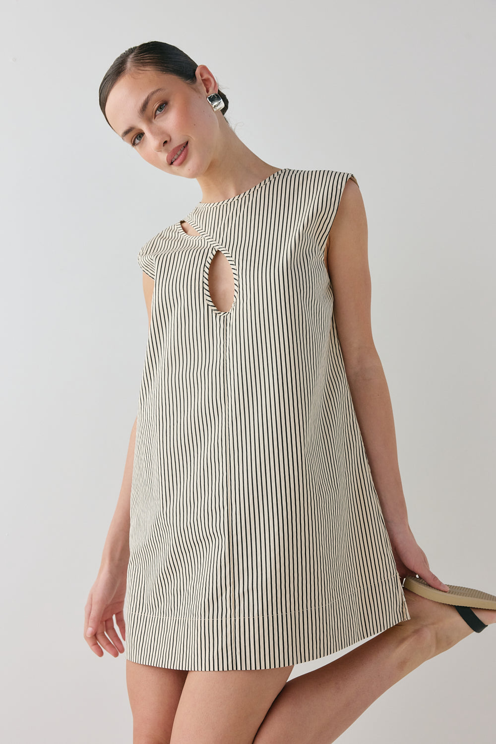 Yuri Mini Dress Black Stripe