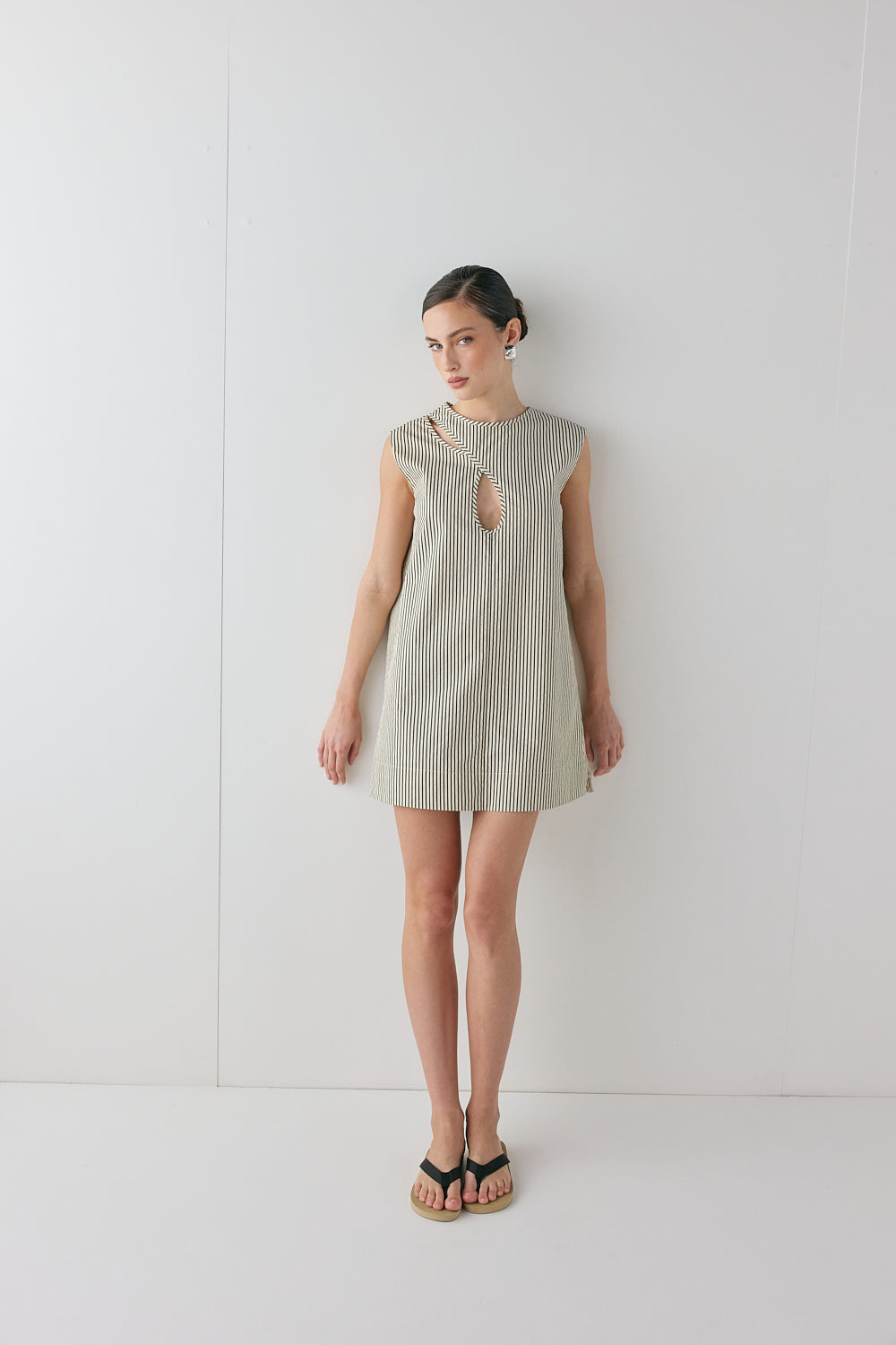 Yuri Mini Dress Black Stripe