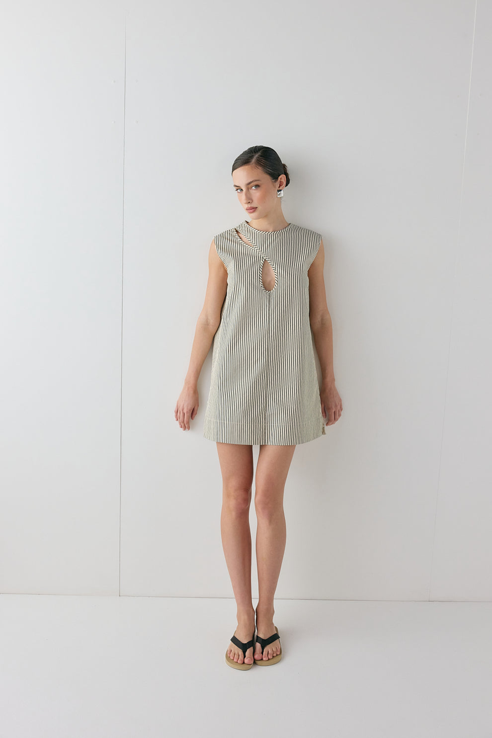 Yuri Mini Dress Black Stripe