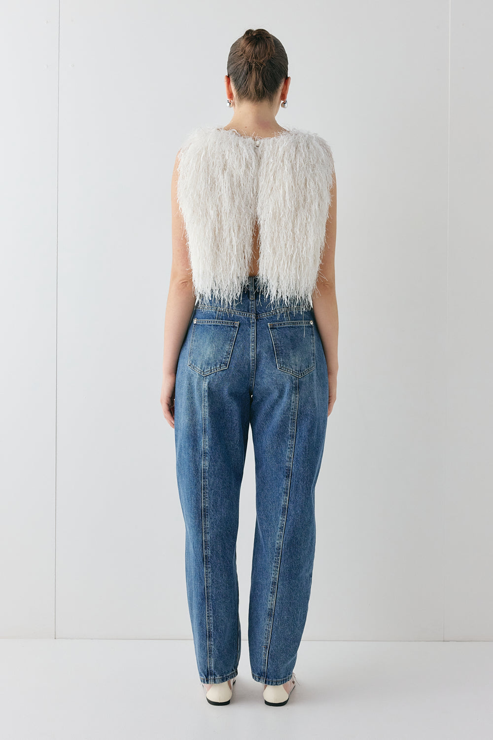 Vivia Fringe Top White