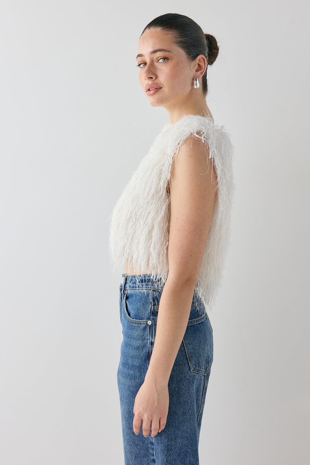 Vivia Fringe Top White