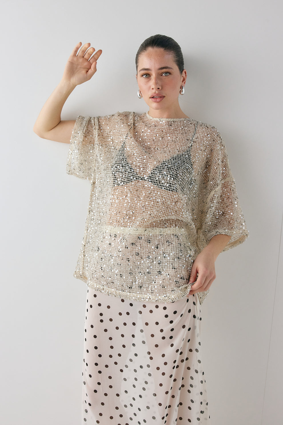 Arden Sequin Top Cream