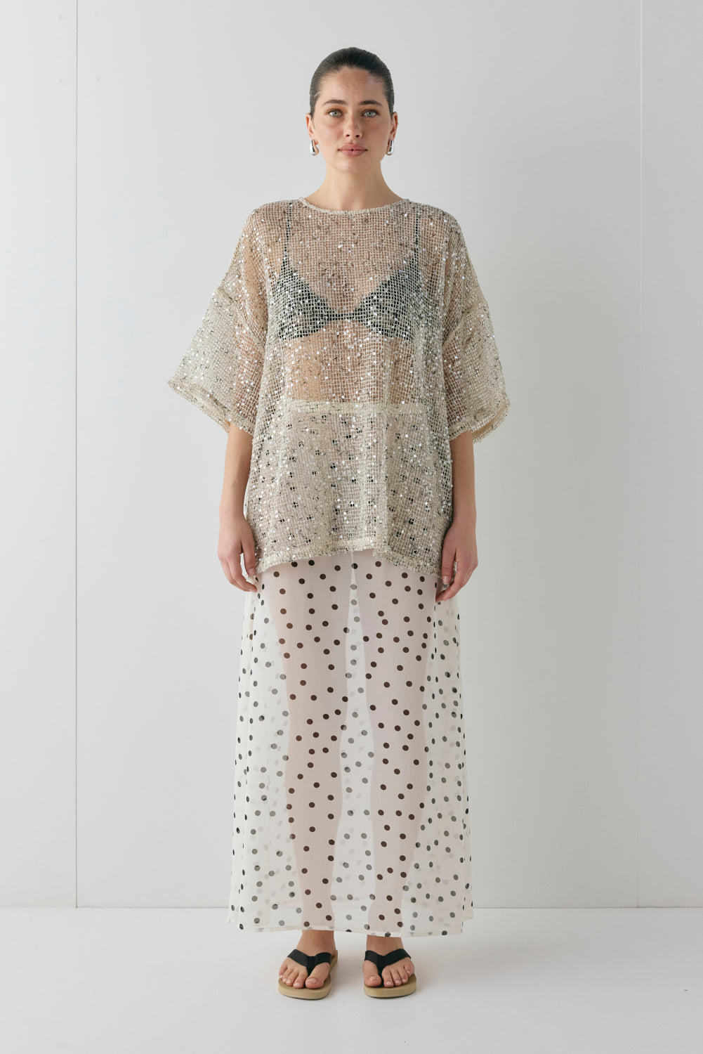 Arden Sequin Top Cream