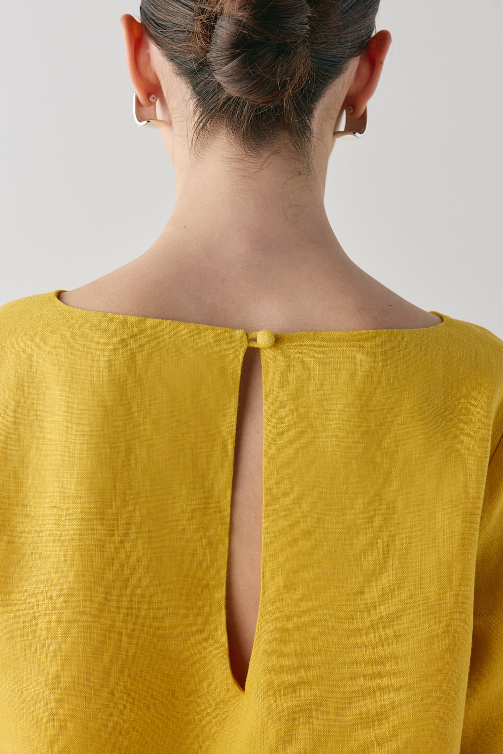 Sabine Linen Mini Dress Mustard