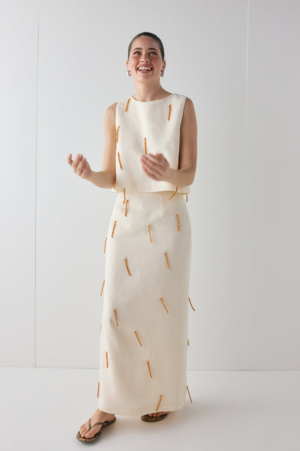 Siena Linen Top Cream