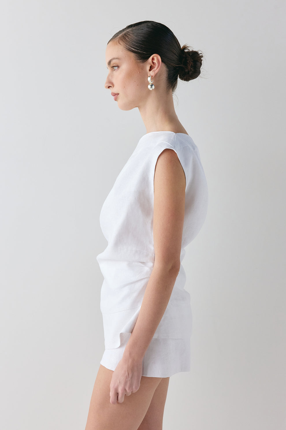 Eilish Linen Top White