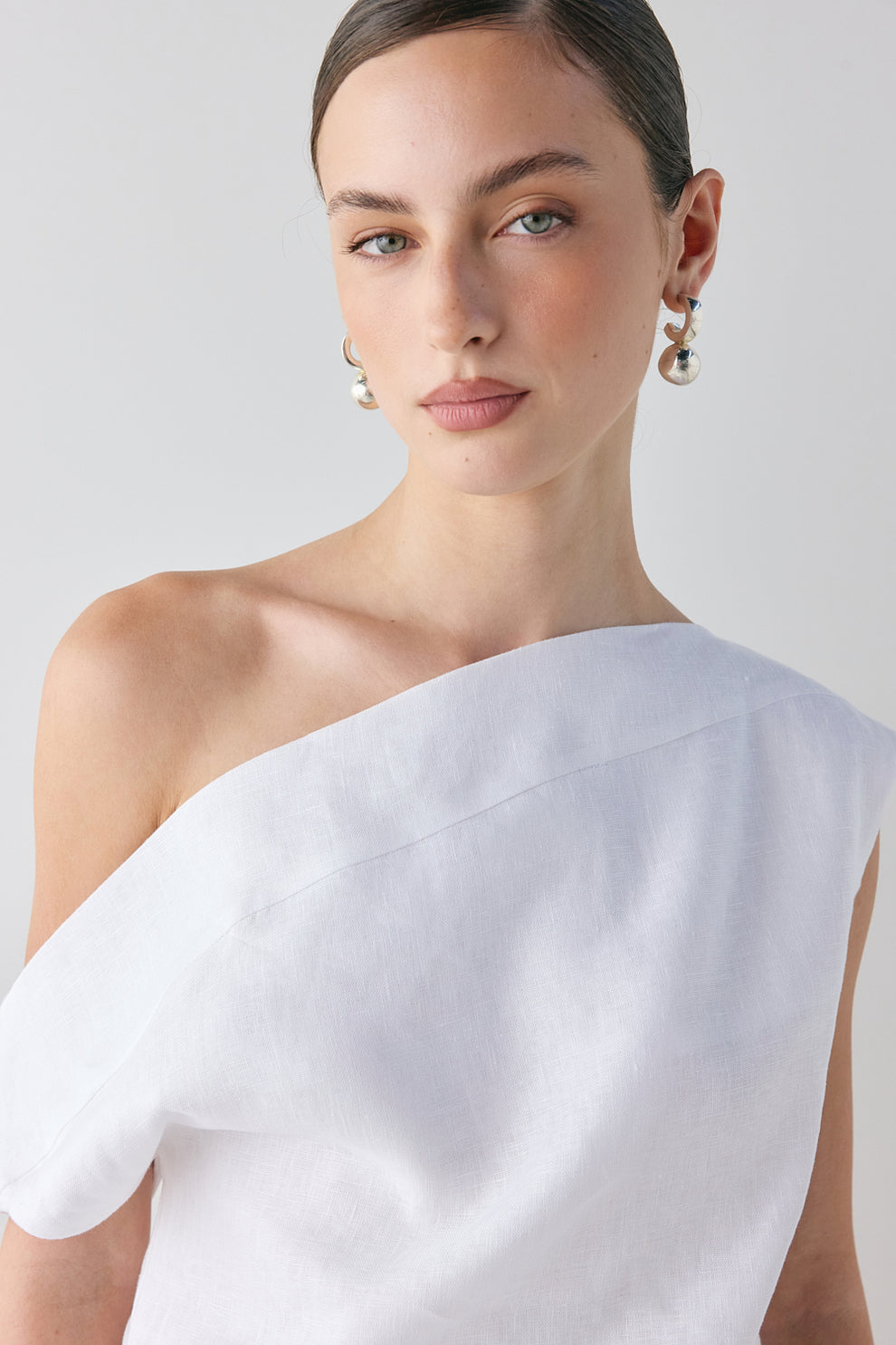 Eilish Linen Top White