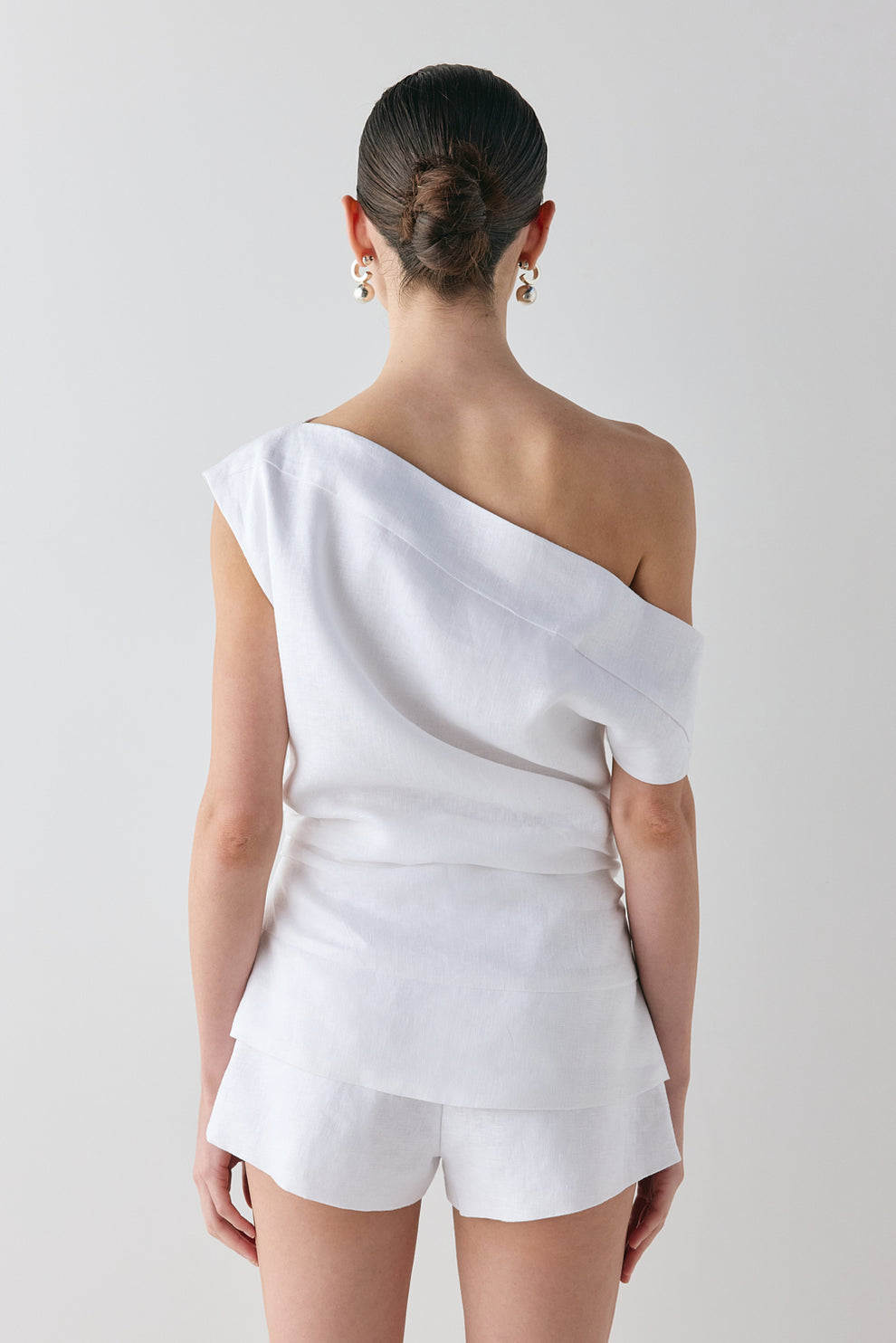 Eilish Linen Top White