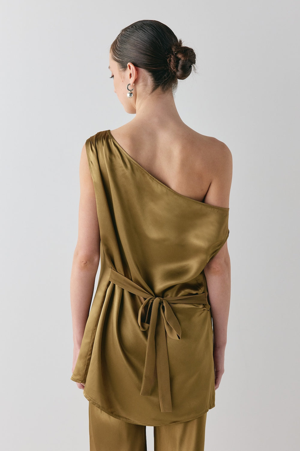 Camille Satin Tunic Top Copper