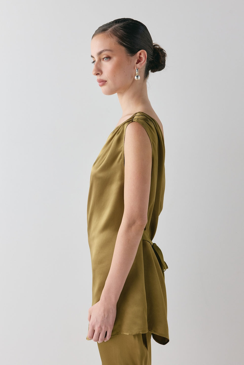 Camille Satin Tunic Top Copper