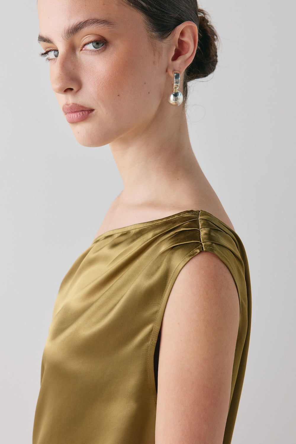 Camille Satin Tunic Top Copper