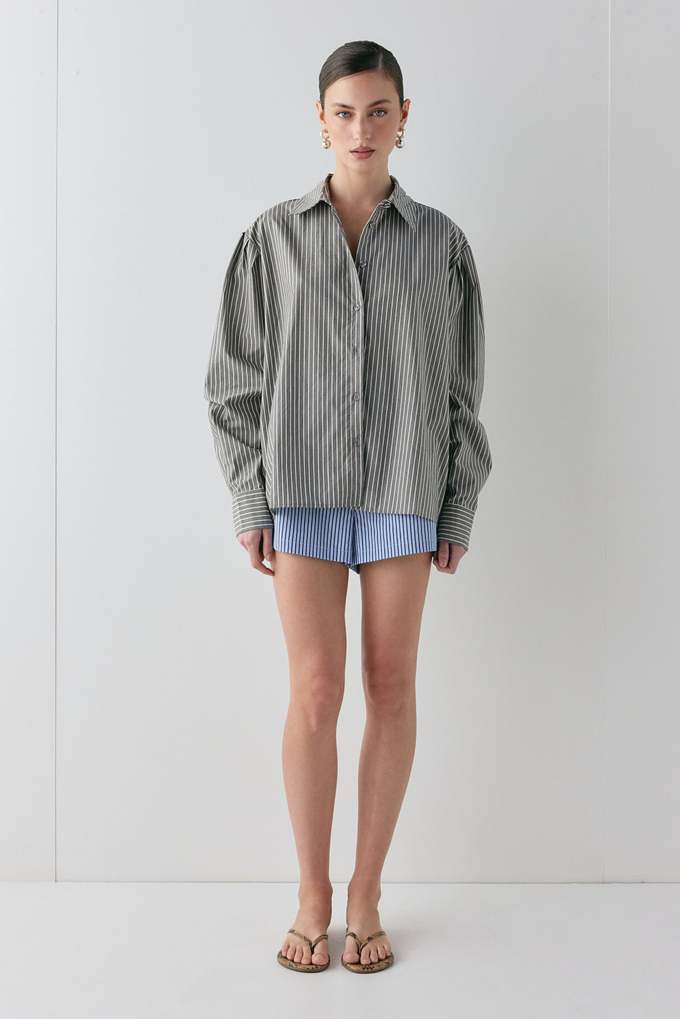 Tully Shirt Charcoal Stripe