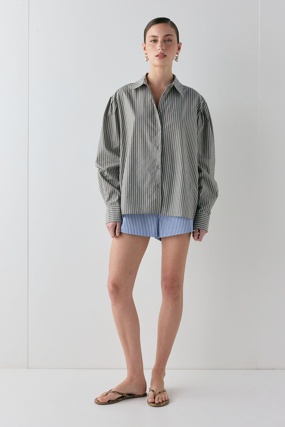 Tully Shirt Charcoal Stripe