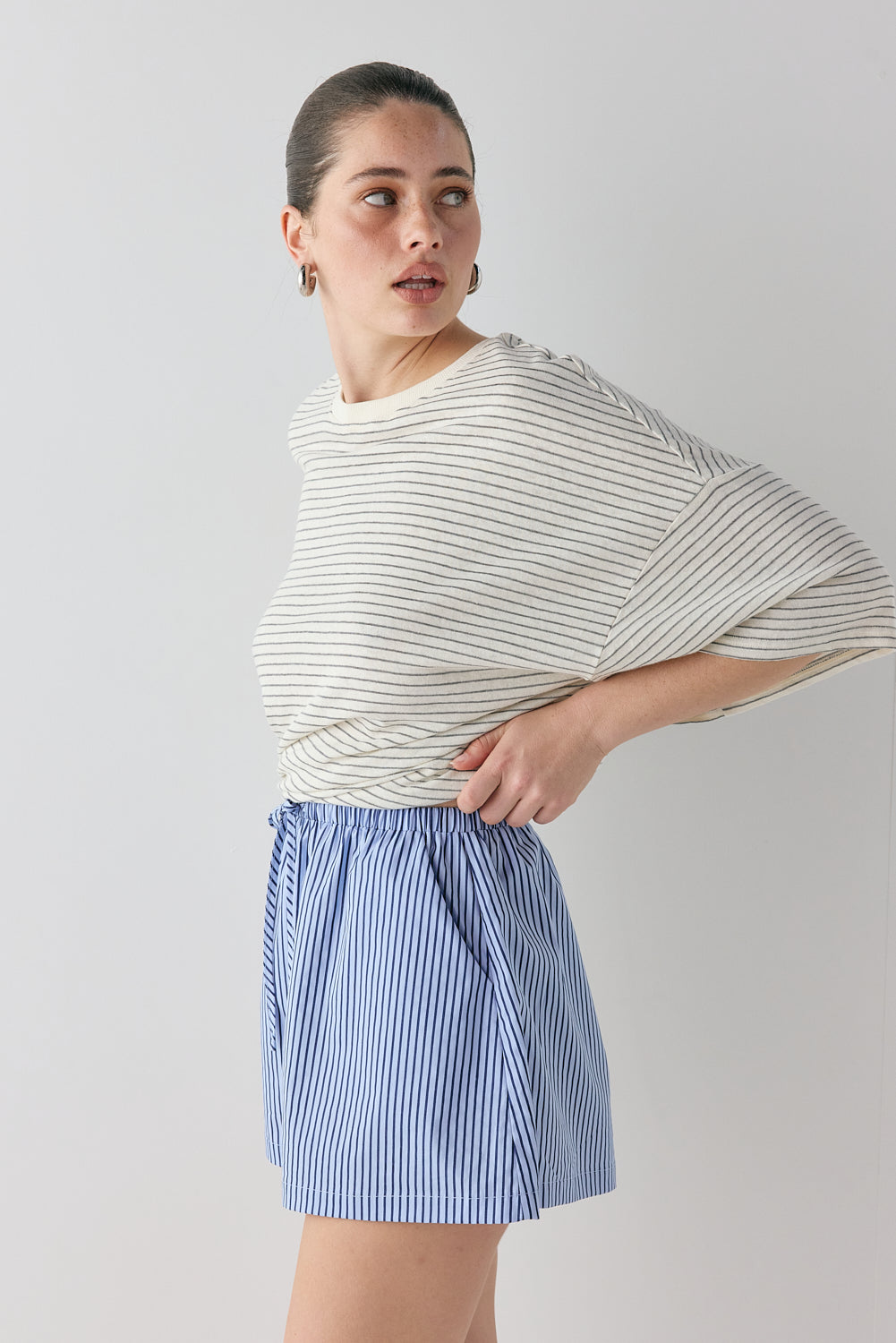 Annika Shorts Blue Stripe
