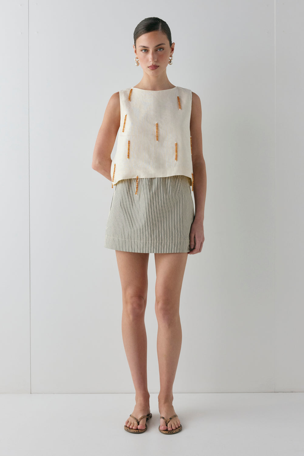 Siena Linen Top Cream – VRG GRL