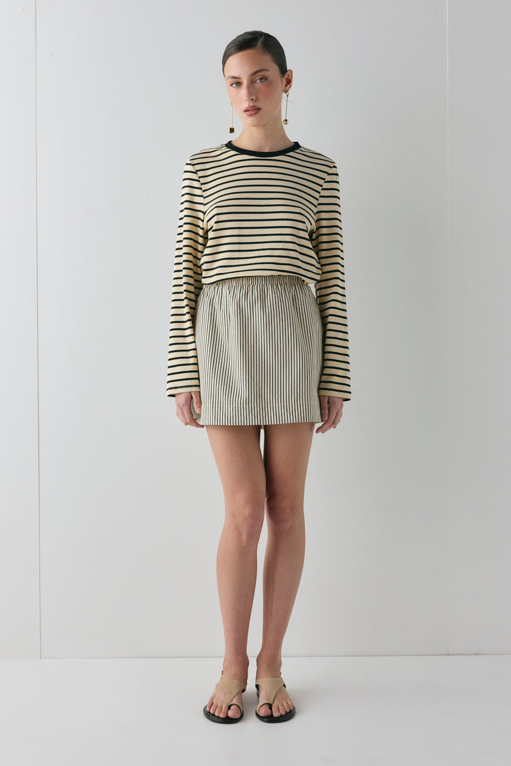 Elka Mini Skirt Black Stripe - size:MC:AU 6 / US 2