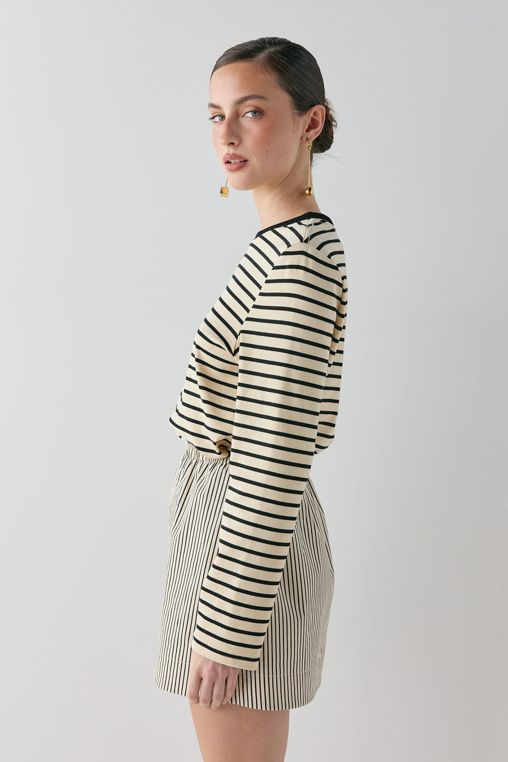 Elka Mini Skirt Black Stripe