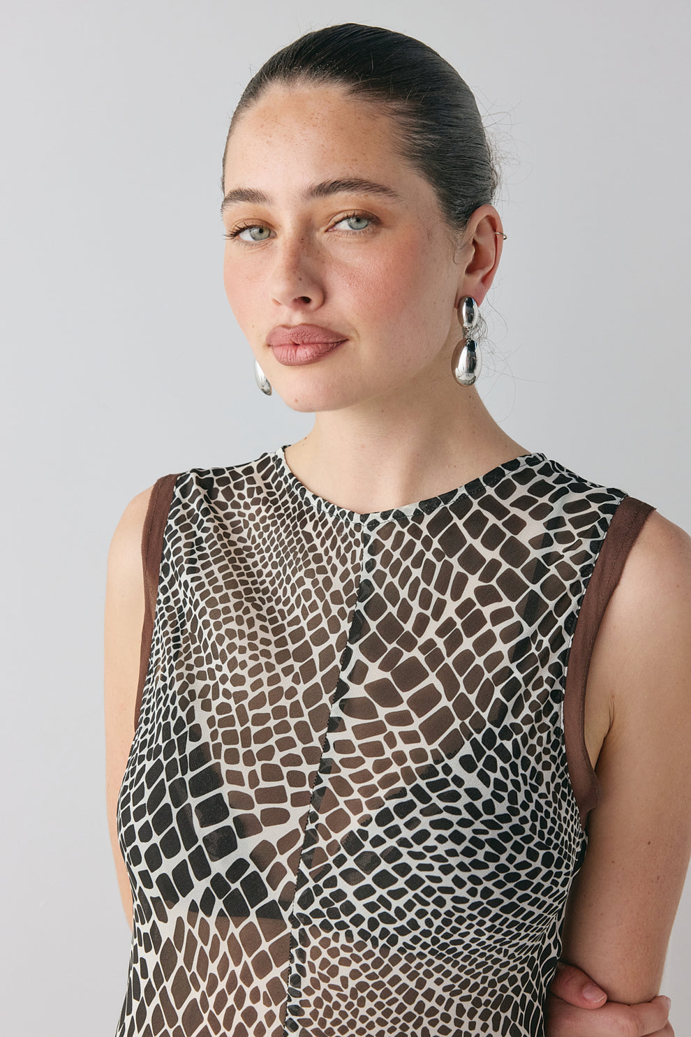 Blanco Sheer Maxi Dress Croc