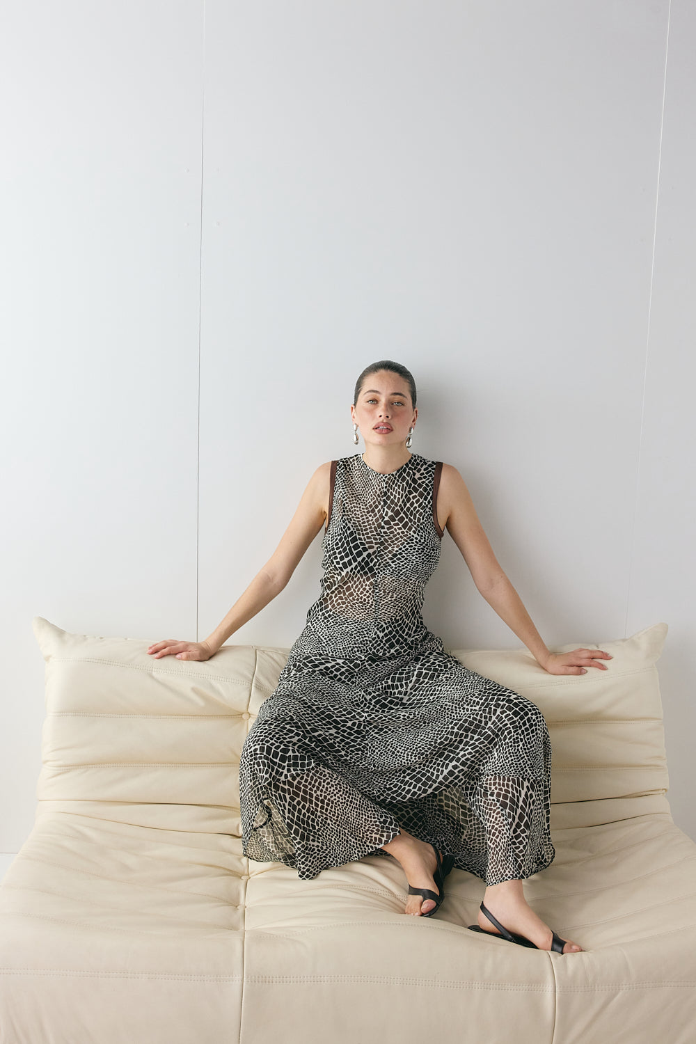 Blanco Sheer Maxi Dress Croc