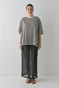 Willow Tee Charcoal Stripe