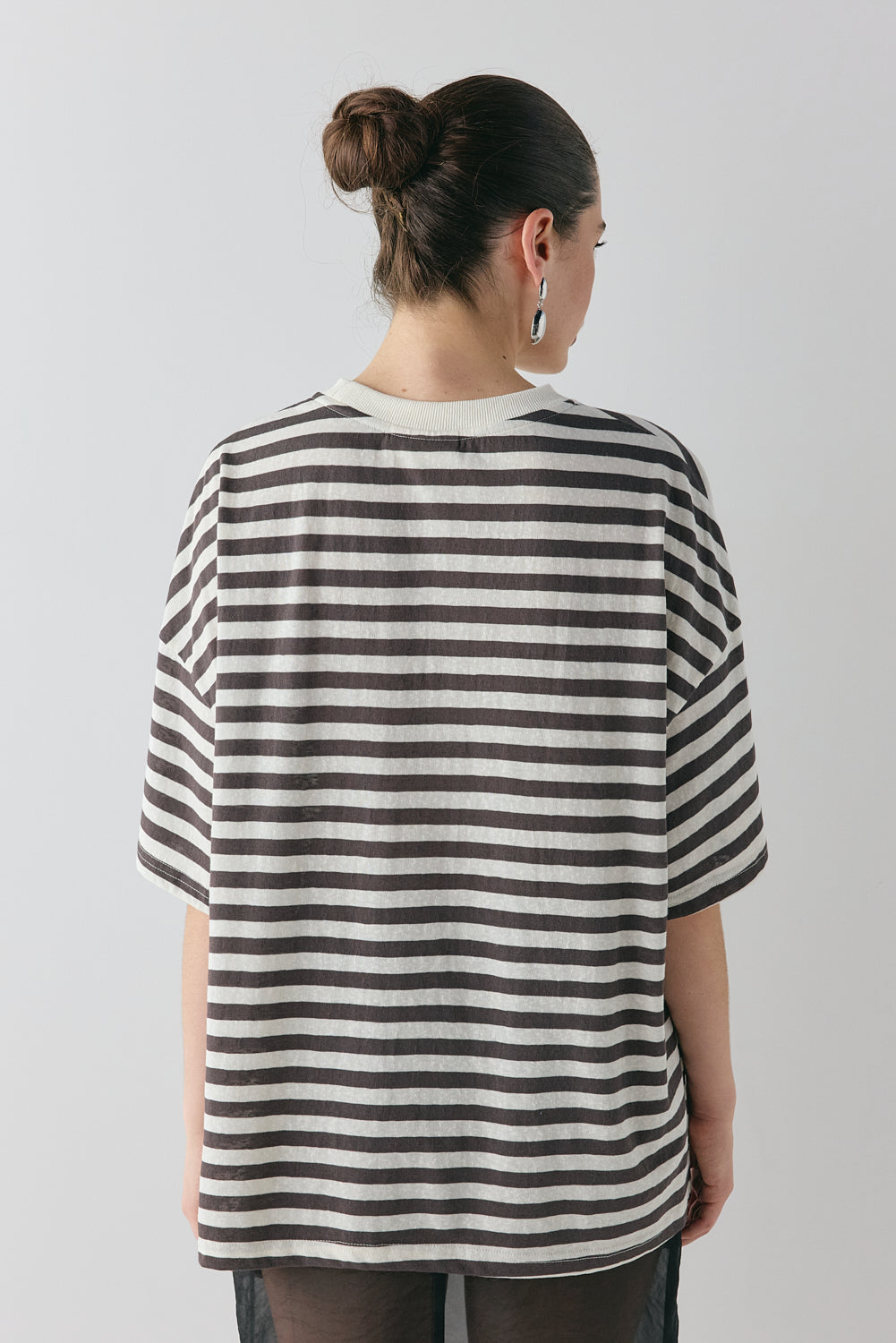 Willow Tee Charcoal Stripe