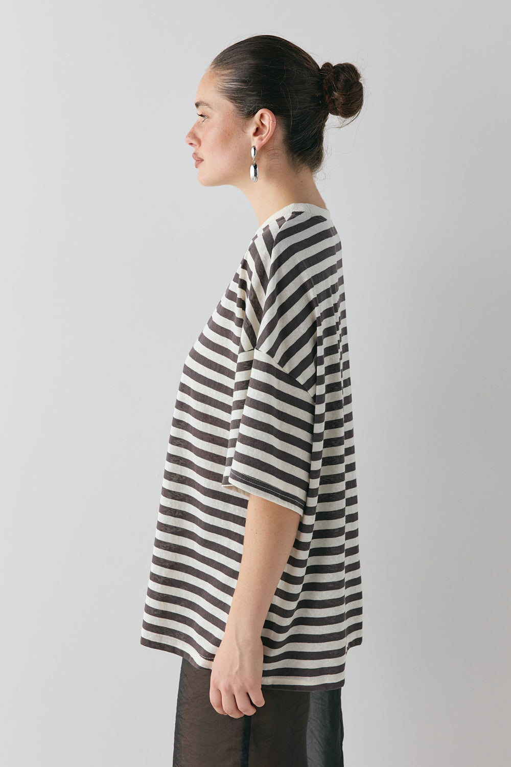 Willow Tee Charcoal Stripe