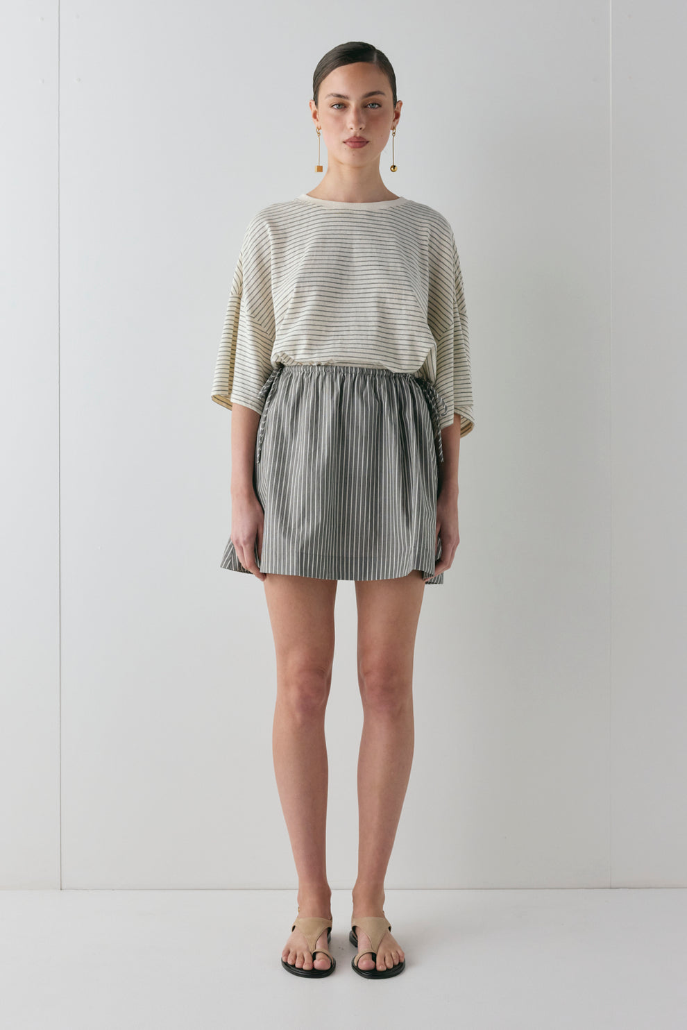 Hope Mini Skirt Charcoal Stripe – VRG GRL