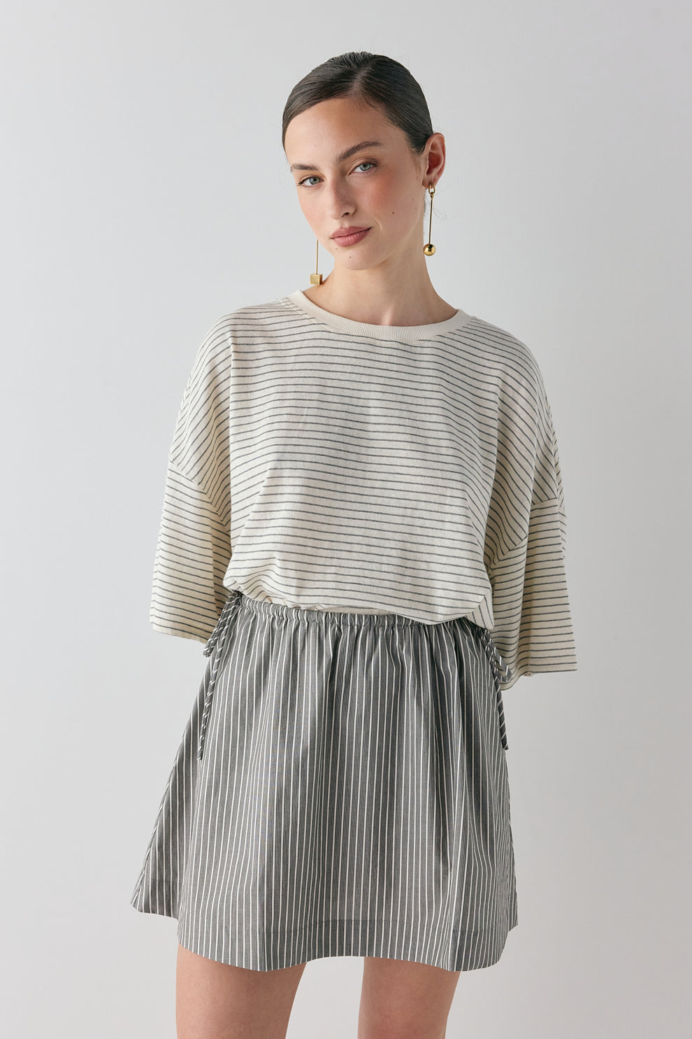 Willow Tee Grey Stripe