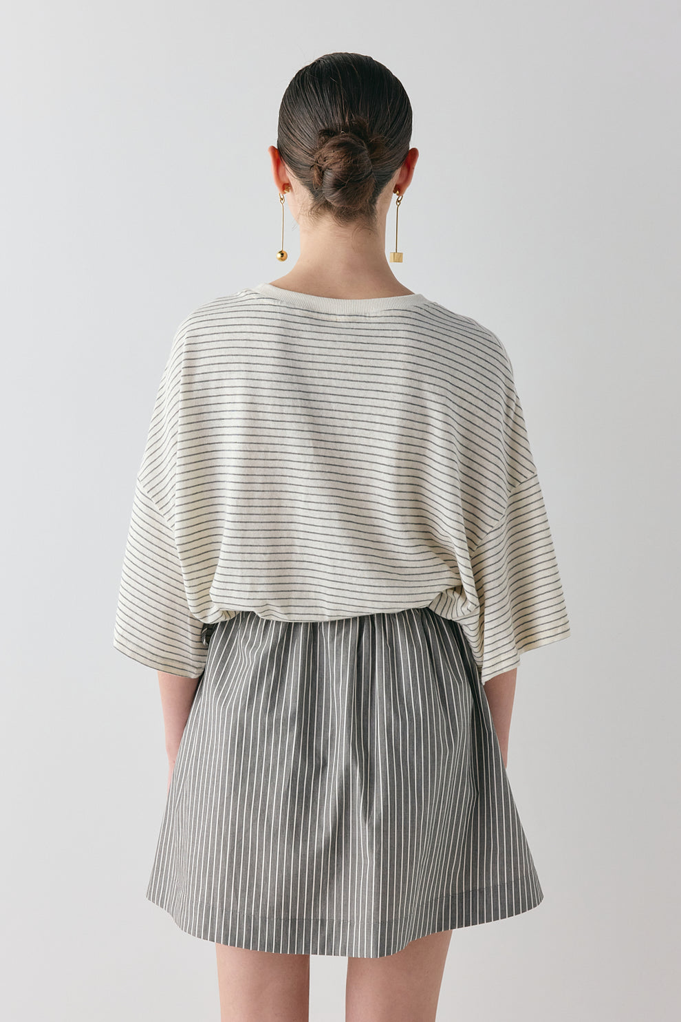 Hope Mini Skirt Charcoal Stripe