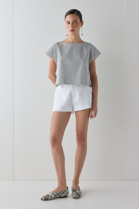 Levy Linen Shorts White