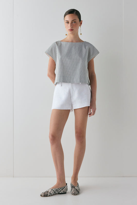 Levy Linen Shorts White - size:Ruby:AU 6 / US 2