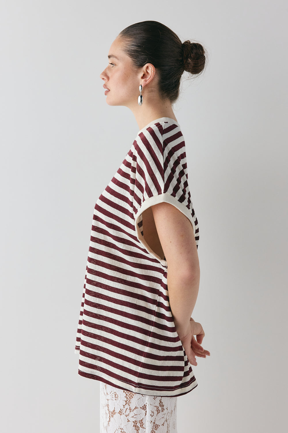Lori Tank Wine Stripe