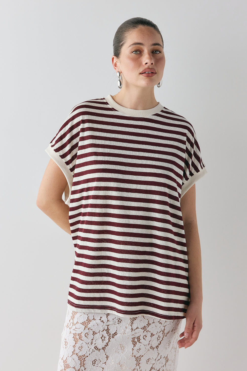 Lori Tank Wine Stripe - size:Ruby:AU 6 / US 2