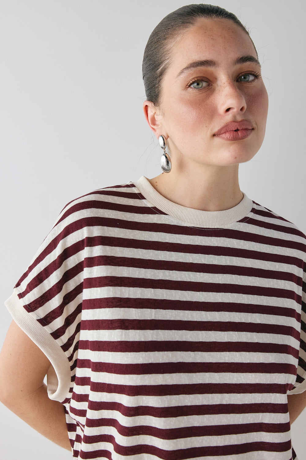 Lori Tank Wine Stripe