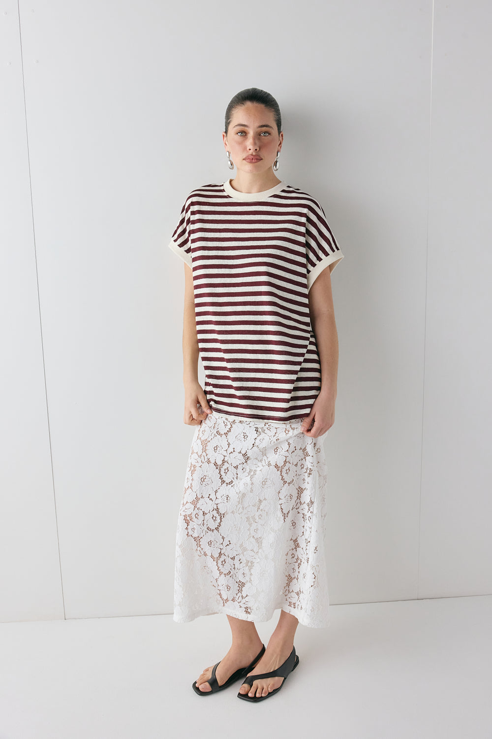 Lori Tank Wine Stripe