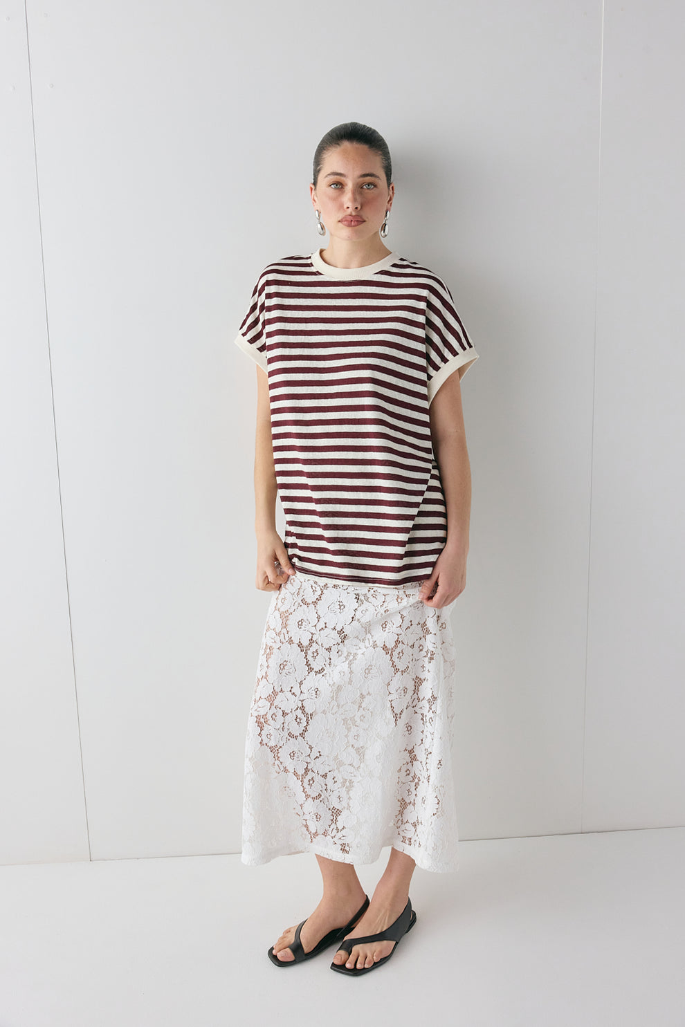 Lori Tank Wine Stripe