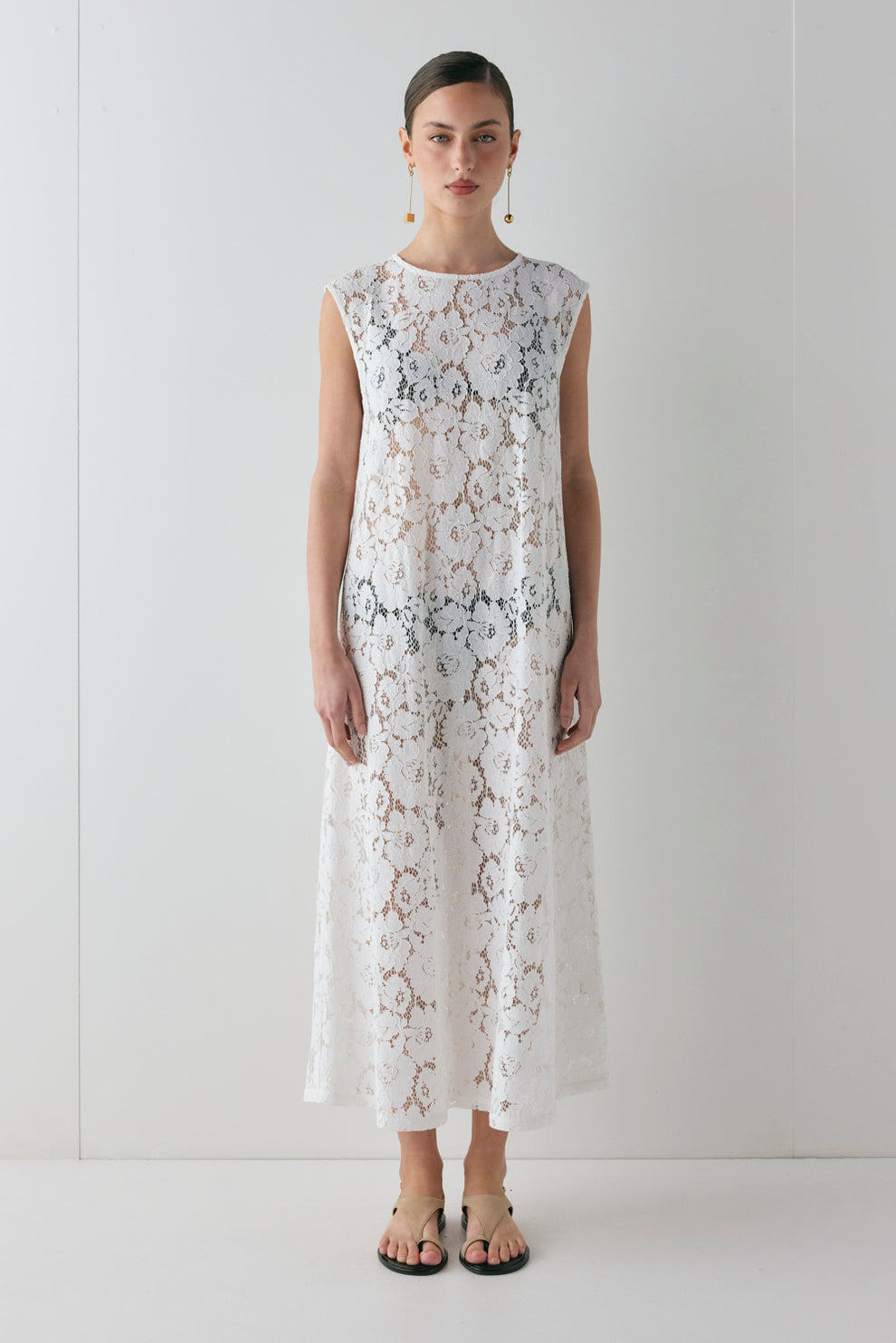 Maya Lace Midi Dress White Maya Lace Midi Dress White