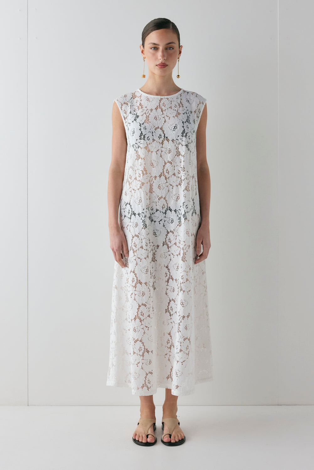 Maya Lace Midi Dress White - size:Carol:AU 6 / US 2